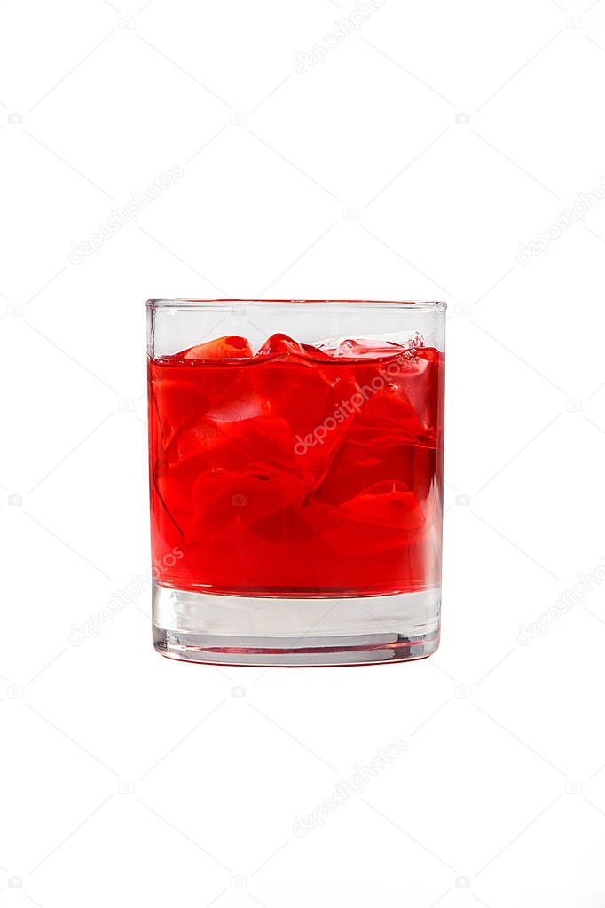 Summer cocktail on isolated white background