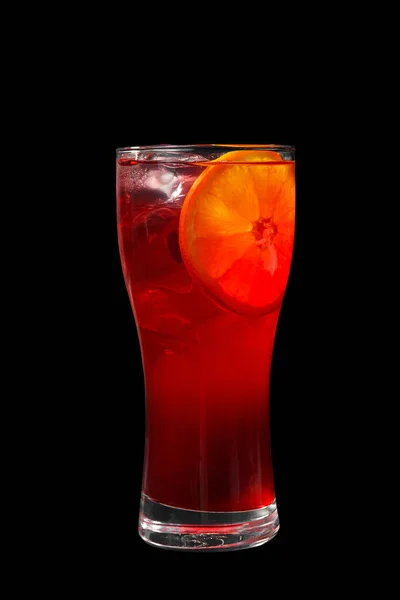 Summer cocktail on isolated black background — Stock Photo, Image