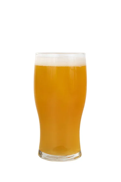 Glas helles Bier isoliert weiß — Stockfoto