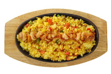 Kalamarlı tyahan, karides kızartma tavası yalıtılmış