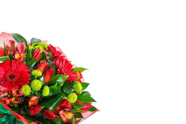Bouquet of gerberas on a white background — Stock Photo, Image