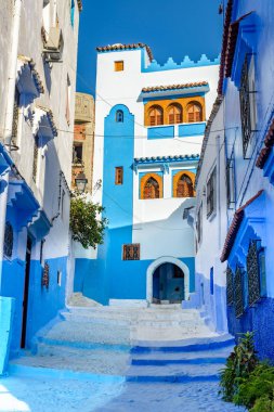 The blue city Chefchaouen Morocco clipart