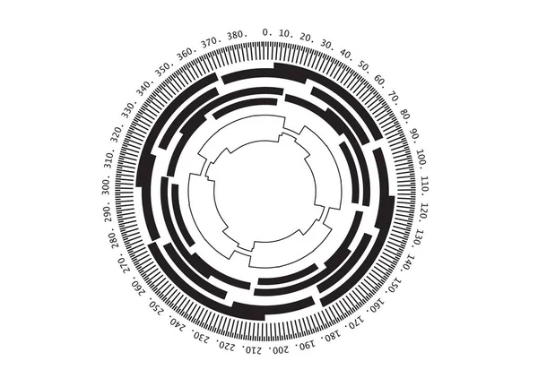 Круглий чорний логотип на білому тлі, масштаб — стоковий вектор