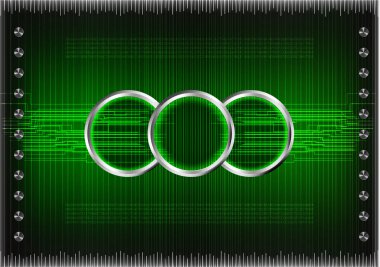 Yeşil bir arka plan üzerinde çizgiler kümesi