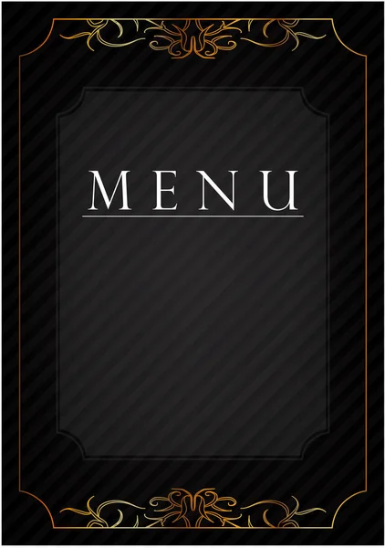 Carte postale noire avec motifs. L'inscription "menu " — Image vectorielle