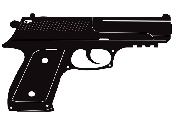 Icon of the black pistol — Stock Vector