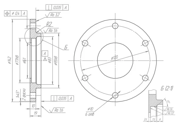 Dibujos de construcción de máquinas sobre un fondo blanco — Vector de stock