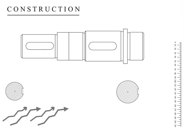 Maschinenbau-Zeichnungen auf weißem Hintergrund — Stockvektor