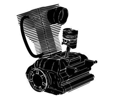 beyaz zemin üzerinde motor