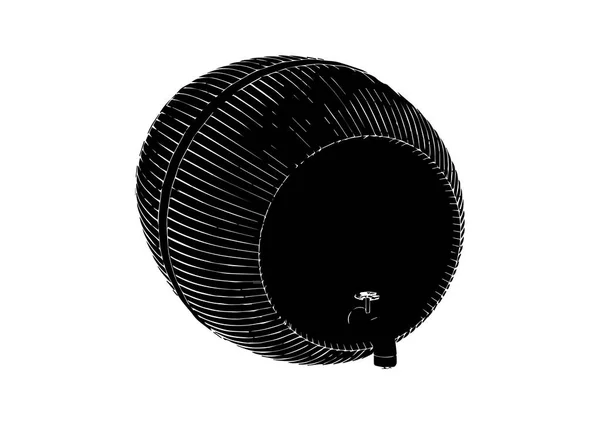 Baril noir sur fond blanc — Image vectorielle