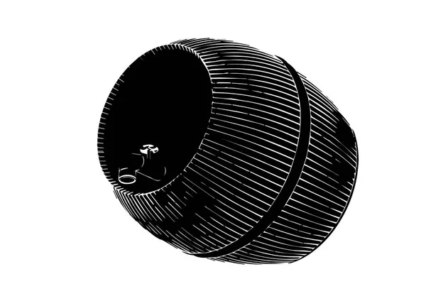 Black barrel on white background — Stock Vector