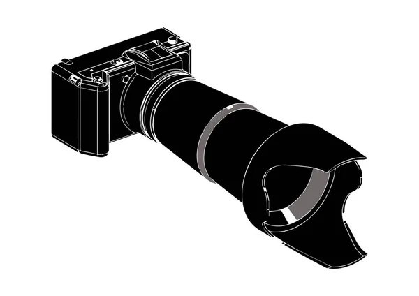 Camera op witte achtergrond — Stockvector