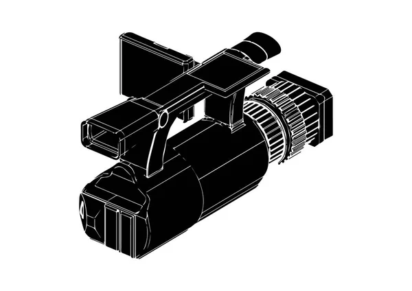 Fotocamera su sfondo bianco — Vettoriale Stock