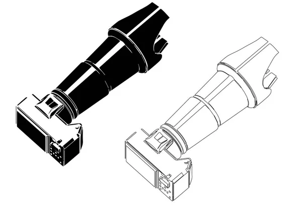 Cámara sobre fondo blanco — Archivo Imágenes Vectoriales