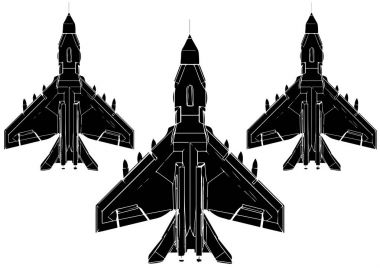 Beyaz bir arka plan üzerinde siyah uçak