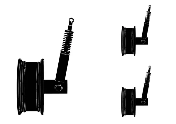 Schwarzes Rad auf weißem Hintergrund — Stockvektor