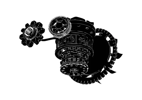 Gear mechanism on white — Stock Vector