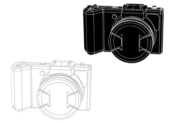 Caméra sur fond blanc — Image vectorielle