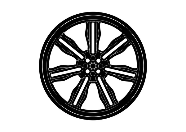 Svart disk hjul — Stock vektor
