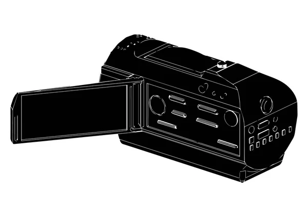 Fekete amatőr camcorder — Stock Vector