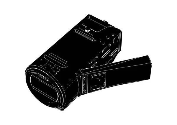 Black amateur camcorder — Stock Vector