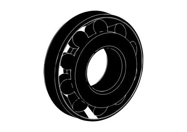 Roulement noir sur un blanc — Image vectorielle