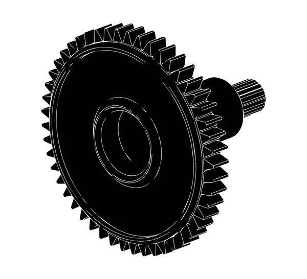 Черное колесо на белом — стоковый вектор