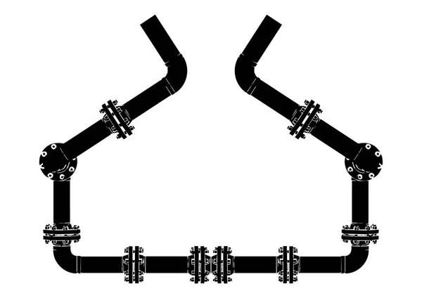 Черный трубопровод на белом — стоковый вектор