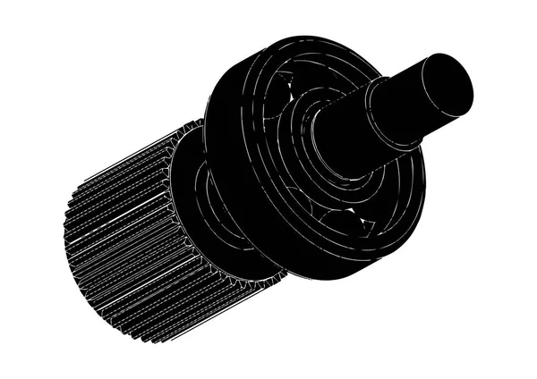 Roue dentée et roulement — Image vectorielle