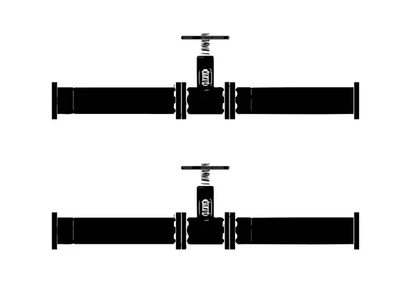 Schwarze Pipeline auf Weiß — Stockvektor