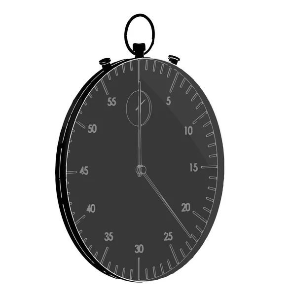 Dark stopwatch on white — Stock Vector