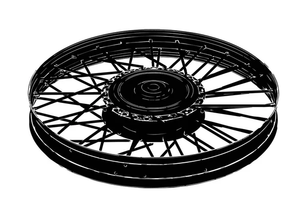 Schwarzes Speichenrad — Stockvektor