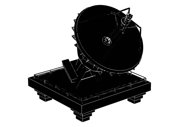 Чёрная спутниковая тарелка — стоковый вектор