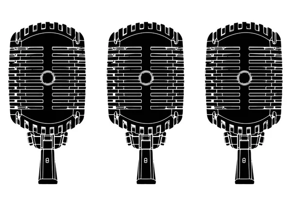 Black microphone on white — Stock Vector