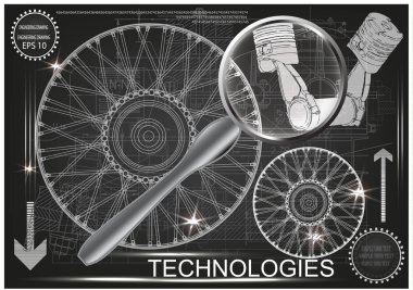 Beyaz tekerlek ve iki piston