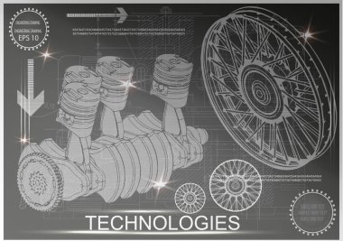 Araba motor ve tekerlekler