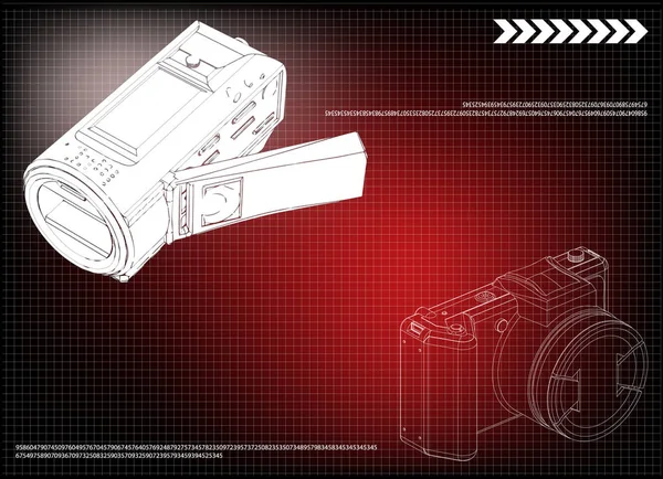 3D модель камеры — стоковый вектор