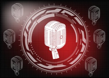 kırmızı bir arka plan üzerinde mikrofon