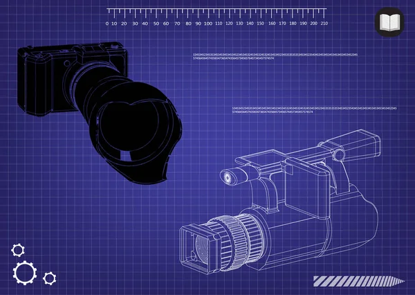 カメラの 3 d モデル — ストックベクタ