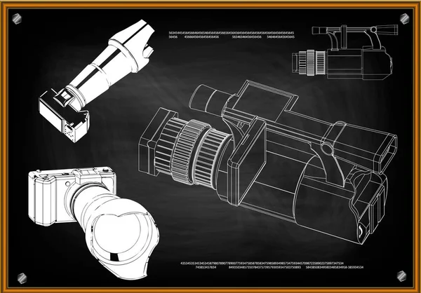 3D model fotoaparátu — Stockový vektor