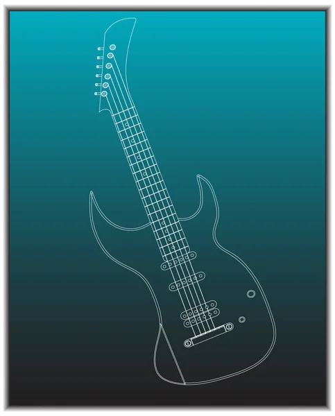 A türkiz a gitár — Stock Vector