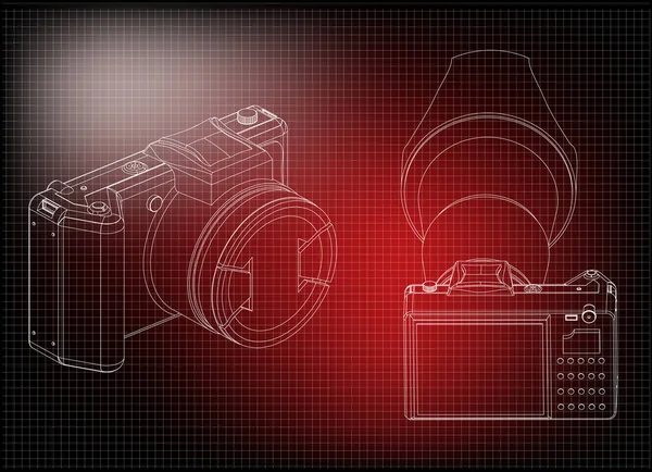 カメラの 3 d モデル — ストックベクタ