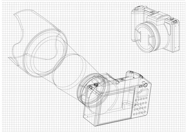 カメラの 3 d モデル — ストックベクタ