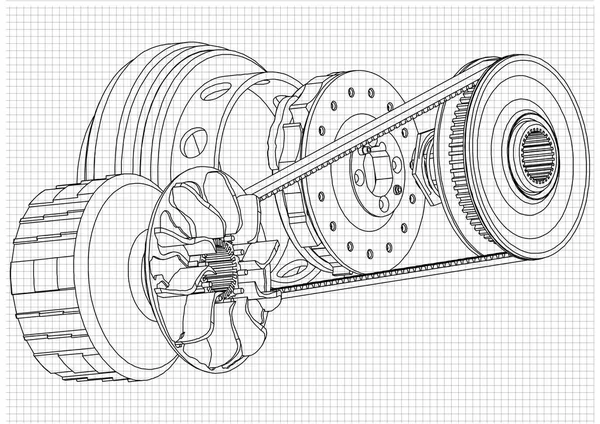 Engrenage de ceinture, vecteur — Image vectorielle