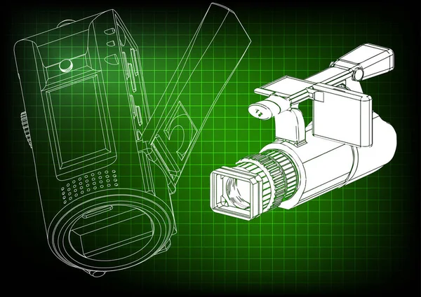 Kameran på grön — Stock vektor