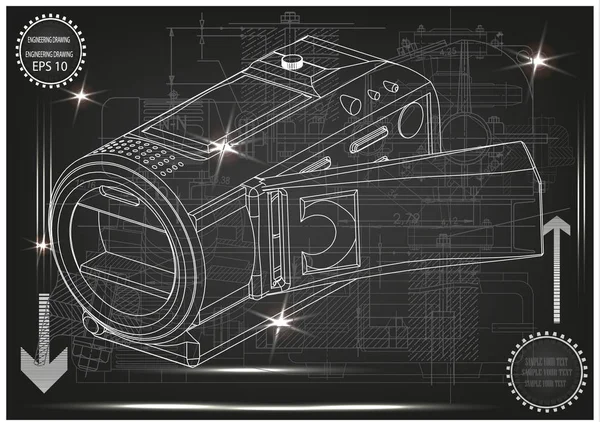 Камера на сером — стоковый вектор
