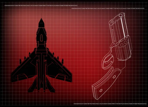 Modelo 3d de uma pistola — Vetor de Stock