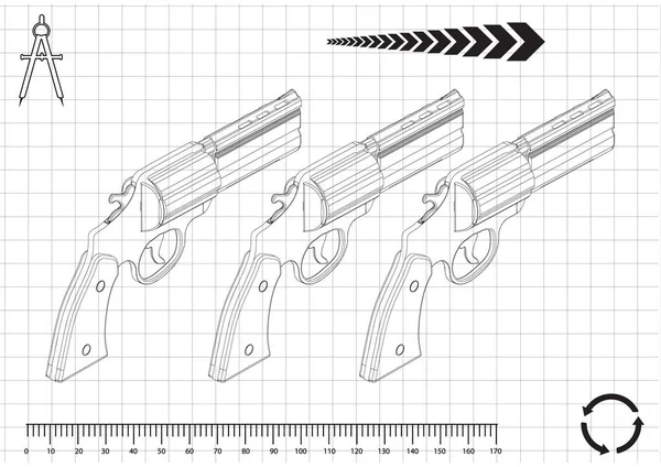Modelo 3d de uma pistola — Vetor de Stock