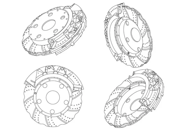 3d модель гальмівного диска — стоковий вектор