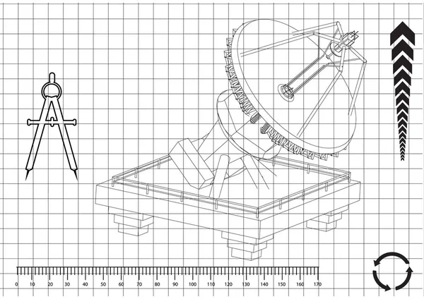 Modelo 3d de una antena — Archivo Imágenes Vectoriales